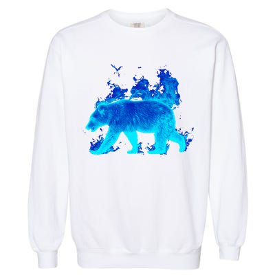 Wild Bear On Fire Garment-Dyed Sweatshirt