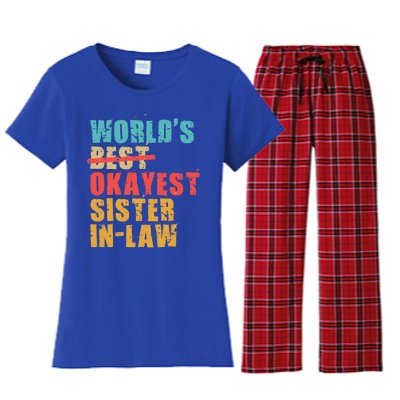 Worlds Best Okayest Sisterinlaw Acy010b Gift Women's Flannel Pajama Set