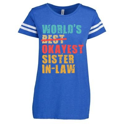 Worlds Best Okayest Sisterinlaw Acy010b Gift Enza Ladies Jersey Football T-Shirt