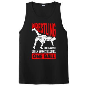 Wrestling Because Other Sports Require One Ball Funny PosiCharge Competitor Tank