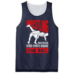 Wrestling Because Other Sports Require One Ball Funny Mesh Reversible Basketball Jersey Tank