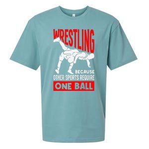 Wrestling Because Other Sports Require One Ball Funny Sueded Cloud Jersey T-Shirt