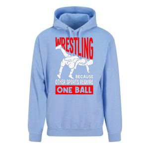 Wrestling Because Other Sports Require One Ball Funny Unisex Surf Hoodie