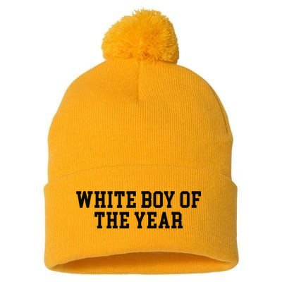 White Boy Of The Year Pom Pom 12in Knit Beanie