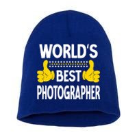 World's Best Photographer Job Title Profession Photographer Gift Short Acrylic Beanie