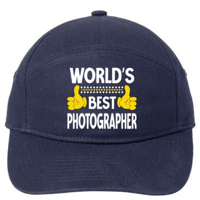 World's Best Photographer Job Title Profession Photographer Gift 7-Panel Snapback Hat