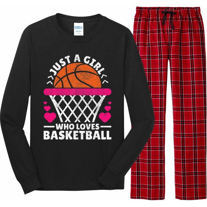 Women Basketball Player Just A Girl Who Loves Basketball Long Sleeve Pajama Set