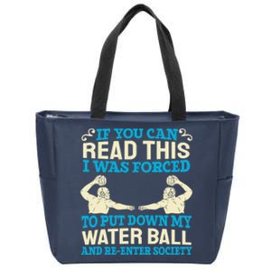 Water Ball Polo Team Swimming Sport Waterpolo Players Zip Tote Bag