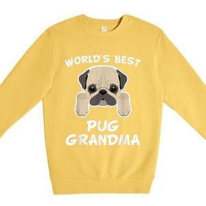 World's Best Pug Grandma Dog Granddog Premium Crewneck Sweatshirt