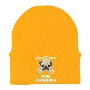 World's Best Pug Grandma Dog Granddog Knit Cap Winter Beanie