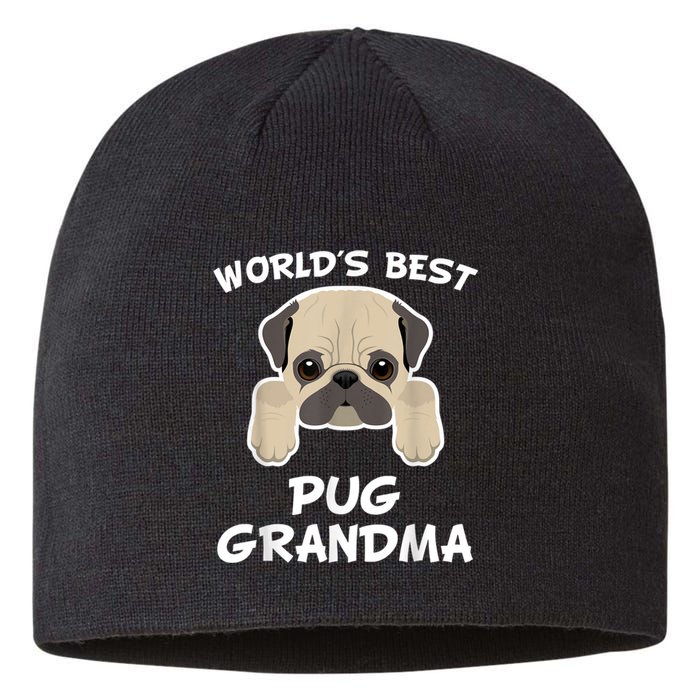 World's Best Pug Grandma Dog Granddog Sustainable Beanie