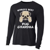 World's Best Pug Grandma Dog Granddog Cooling Performance Long Sleeve Crew