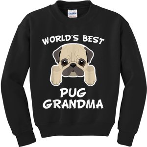 World's Best Pug Grandma Dog Granddog Kids Sweatshirt