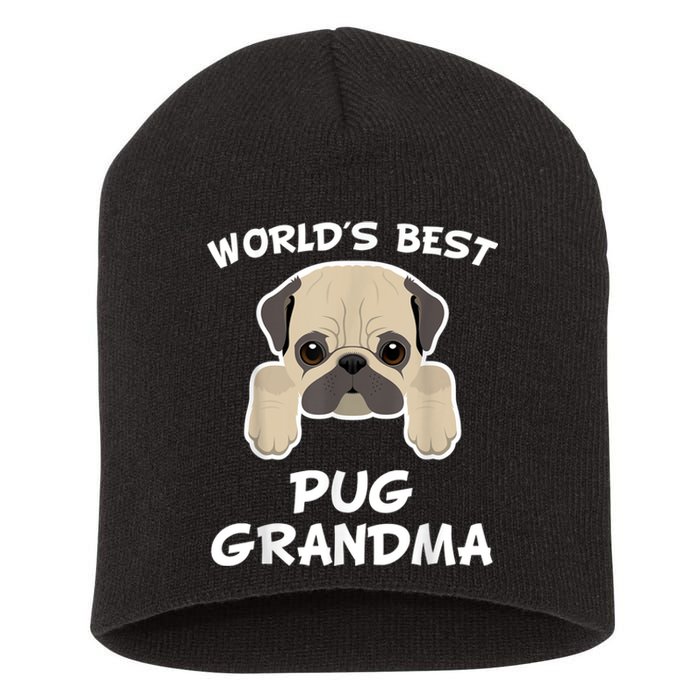 World's Best Pug Grandma Dog Granddog Short Acrylic Beanie