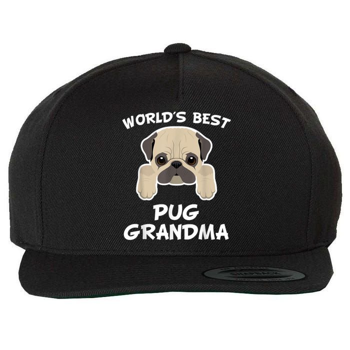 World's Best Pug Grandma Dog Granddog Wool Snapback Cap