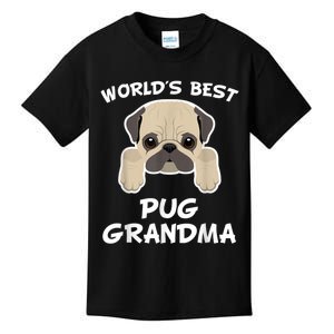 World's Best Pug Grandma Dog Granddog Kids T-Shirt