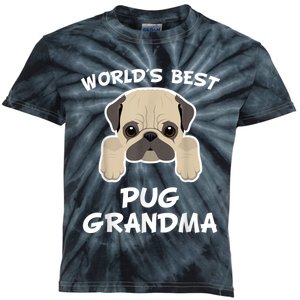 World's Best Pug Grandma Dog Granddog Kids Tie-Dye T-Shirt