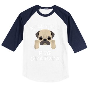 World's Best Pug Grandma Dog Granddog Baseball Sleeve Shirt