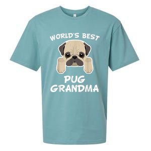 World's Best Pug Grandma Dog Granddog Sueded Cloud Jersey T-Shirt