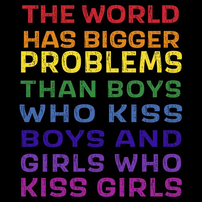 World Bigger Problems Boys Girls Kiss In Rainbow Flag Pride Toddler Hoodie