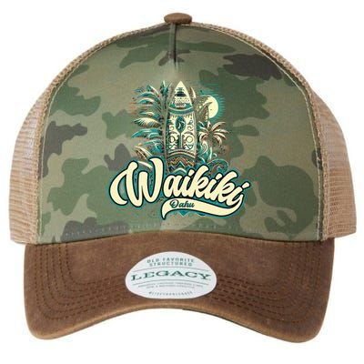 Waikiki Beach Polynesian Hawaii Surf Design Legacy Tie Dye Trucker Hat