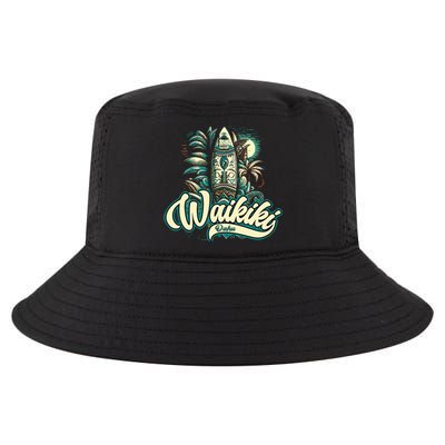 Waikiki Beach Polynesian Hawaii Surf Design Cool Comfort Performance Bucket Hat