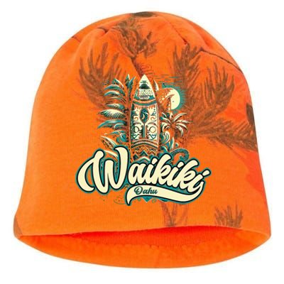 Waikiki Beach Polynesian Hawaii Surf Design Kati - Camo Knit Beanie