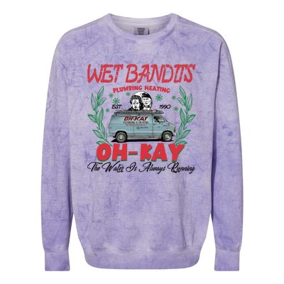 Wet Bandits Plumbing Heating Est 1990 Oh Kay Horror Character Colorblast Crewneck Sweatshirt