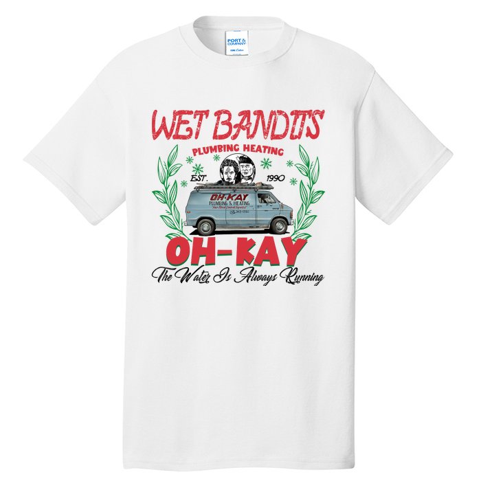 Wet Bandits Plumbing Heating Est 1990 Oh Kay Horror Character Tall T-Shirt