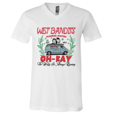 Wet Bandits Plumbing Heating Est 1990 Oh Kay Horror Character V-Neck T-Shirt