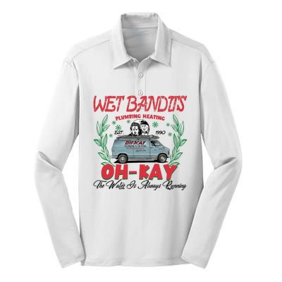 Wet Bandits Plumbing Heating Est 1990 Oh Kay Horror Character Silk Touch Performance Long Sleeve Polo