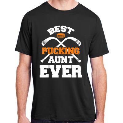 Womens Best Pucking Aunt Ever Hockey Sports Lover TShirt Adult ChromaSoft Performance T-Shirt