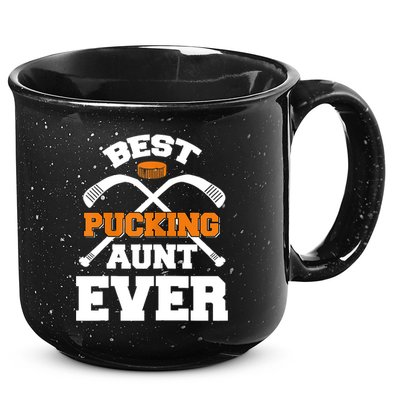 Womens Best Pucking Aunt Ever Hockey Sports Lover TShirt 15oz Campfire Ceramic Mug