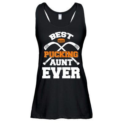 Womens Best Pucking Aunt Ever Hockey Sports Lover TShirt Ladies Essential Flowy Tank