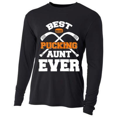 Womens Best Pucking Aunt Ever Hockey Sports Lover TShirt Cooling Performance Long Sleeve Crew