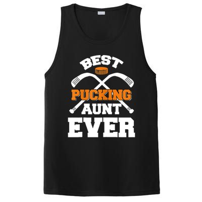 Womens Best Pucking Aunt Ever Hockey Sports Lover TShirt PosiCharge Competitor Tank