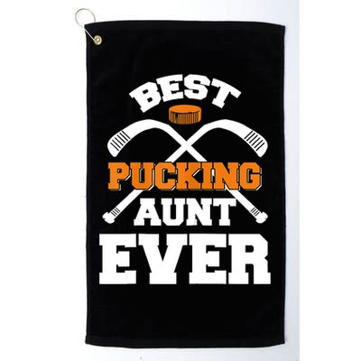 Womens Best Pucking Aunt Ever Hockey Sports Lover TShirt Golf Towel