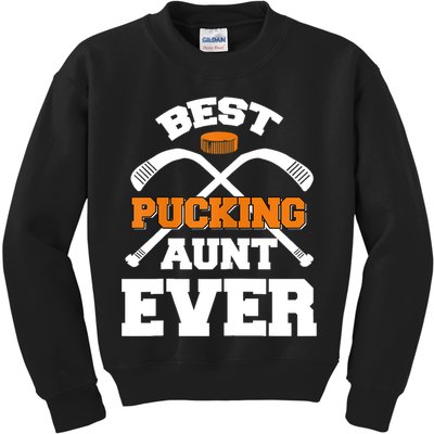 Womens Best Pucking Aunt Ever Hockey Sports Lover TShirt Kids Sweatshirt