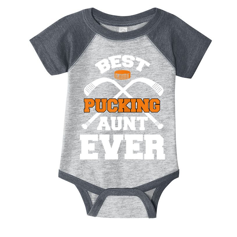 Womens Best Pucking Aunt Ever Hockey Sports Lover TShirt Infant Baby Jersey Bodysuit