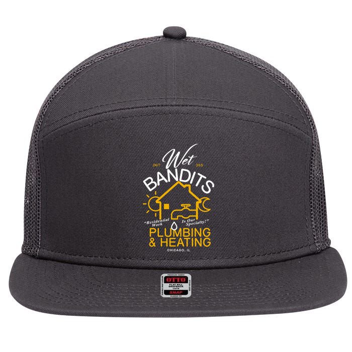 Wet Bandits Plumbing & Heating Chicago 7 Panel Mesh Trucker Snapback Hat