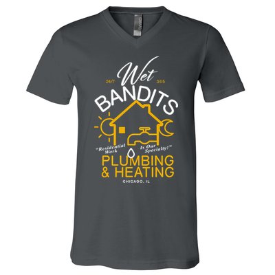 Wet Bandits Plumbing & Heating Chicago V-Neck T-Shirt