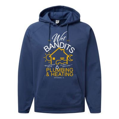 Wet Bandits Plumbing & Heating Chicago Performance Fleece Hoodie