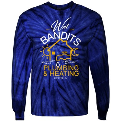 Wet Bandits Plumbing & Heating Chicago Tie-Dye Long Sleeve Shirt