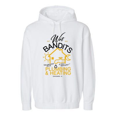 Wet Bandits Plumbing & Heating Chicago Garment-Dyed Fleece Hoodie