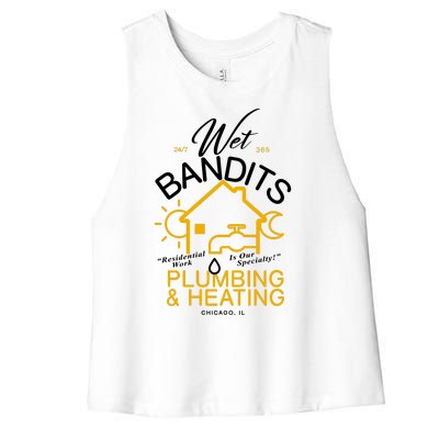 Wet Bandits Plumbing & Heating Chicago Women's Racerback Cropped Tank