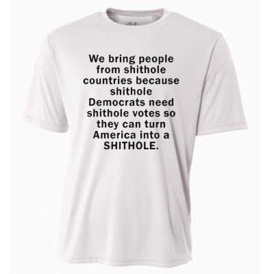 We Bring People From Shithole Countries Because Shithole Democrats Cooling Performance Crew T-Shirt