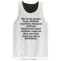 We Bring People From Shithole Countries Because Shithole Democrats Mesh Reversible Basketball Jersey Tank