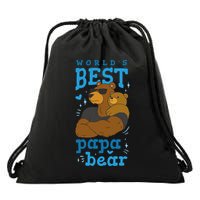 World's Best Papa Bear Drawstring Bag