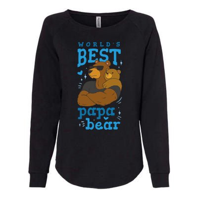 World's Best Papa Bear Womens California Wash Sweatshirt