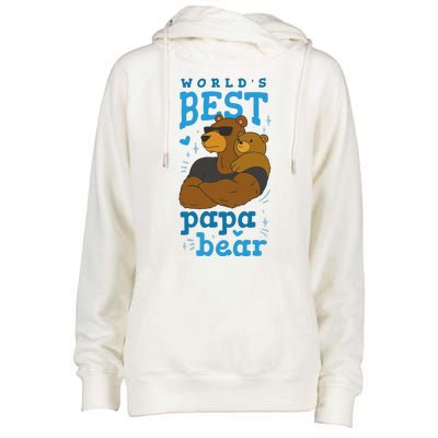 World's Best Papa Bear Womens Funnel Neck Pullover Hood